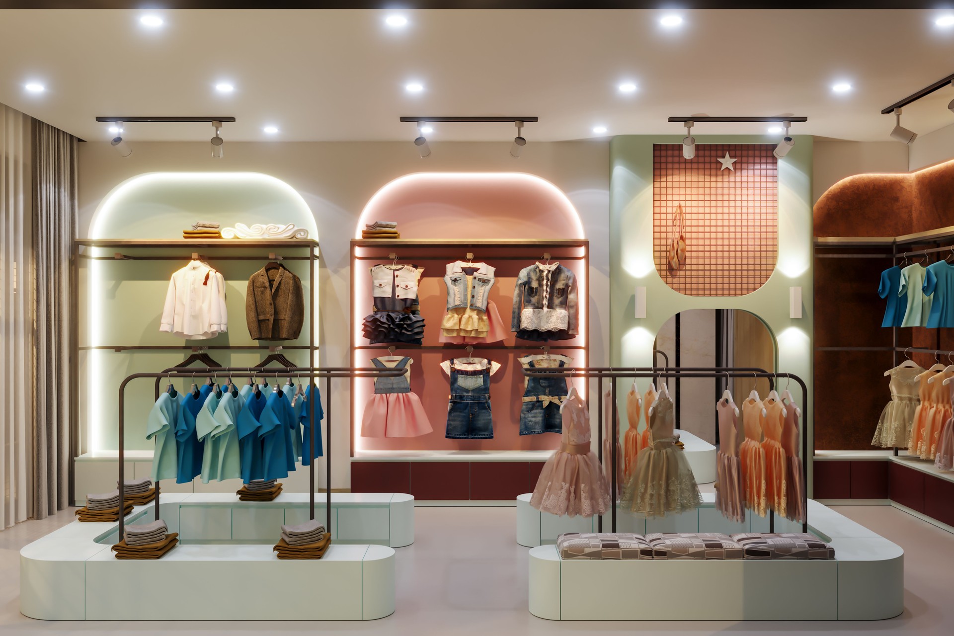 Hanging Clothes On Sale For Teens And Kids In The Mall