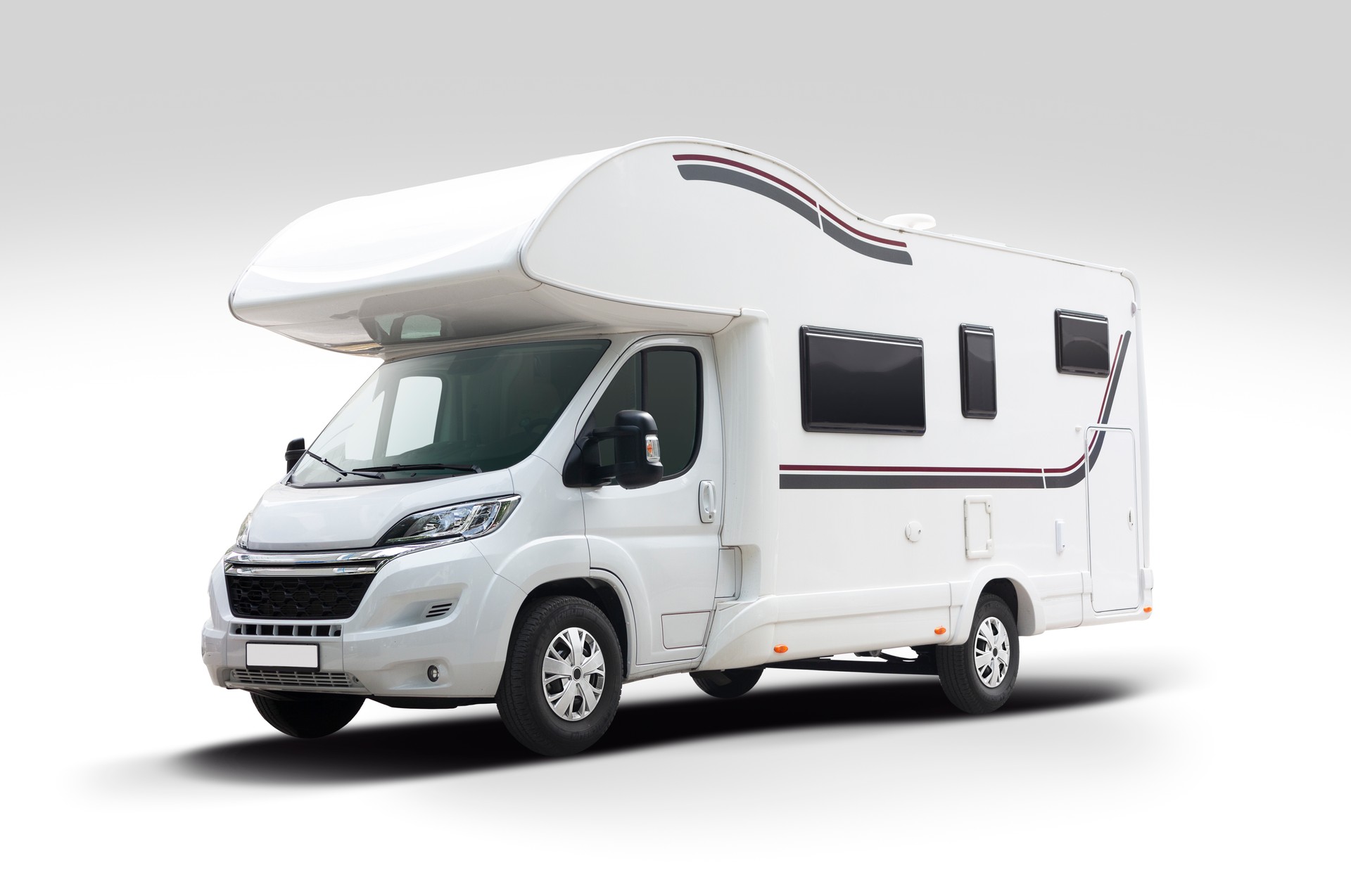 White european motorhome isolated